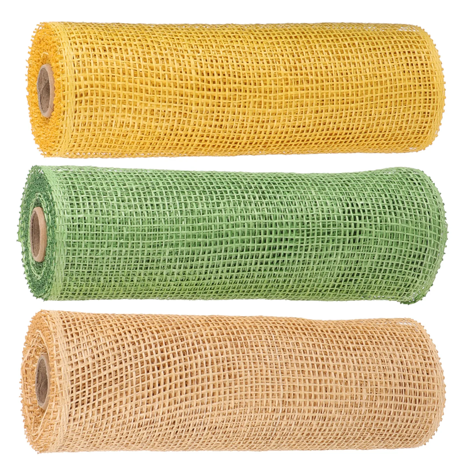 

3pcs Plastic Mesh Packaging Yellow Ivory Green Diy Crafts Decor Burlap Gift Floral Netting Pp Garland Ribbon