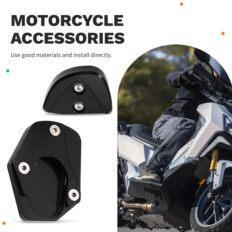 A30P-Side Stand Doot Kickstand Auxiliary Foot Pedal Support Plate For Motorcycle For SYM ADXTG400 ADXTG 400 2024 2025 Black