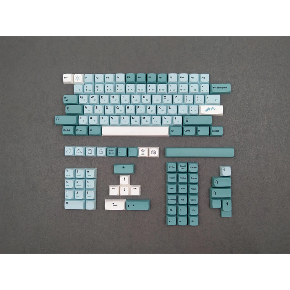 126 Key XDA PBT Keycaps GMK Tema Gunung Es Teclado Gamer Keyboard Mekanis Cap Dye Subbed Anis 61 87 104 108 Set Kunci Mx Switch