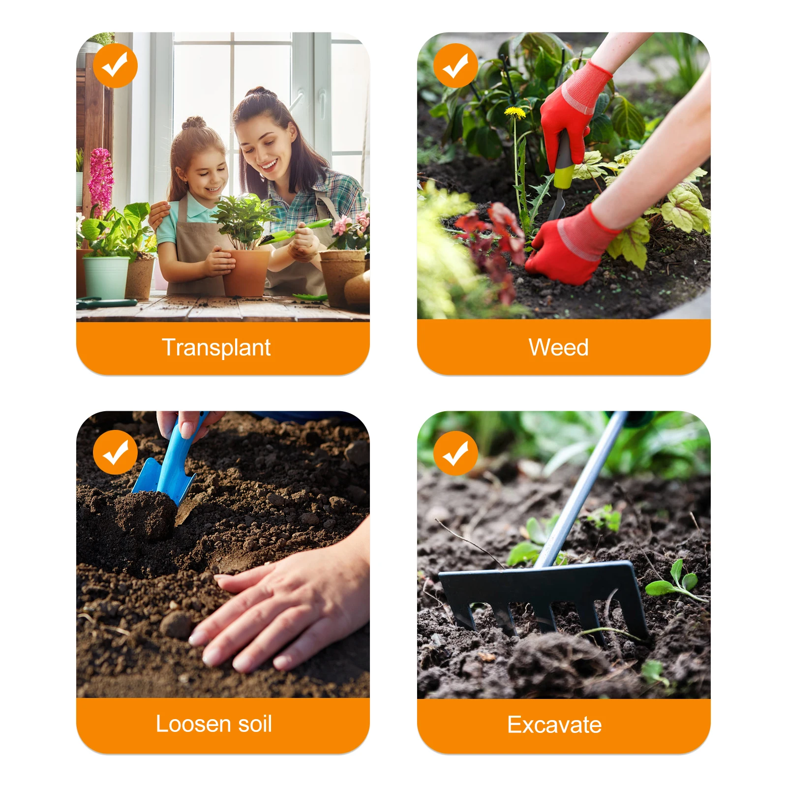 3 Buah Set Tiga Potong Alat Berkebun Sekop Mini Sekop Berkemah Rake Dalam Ruangan