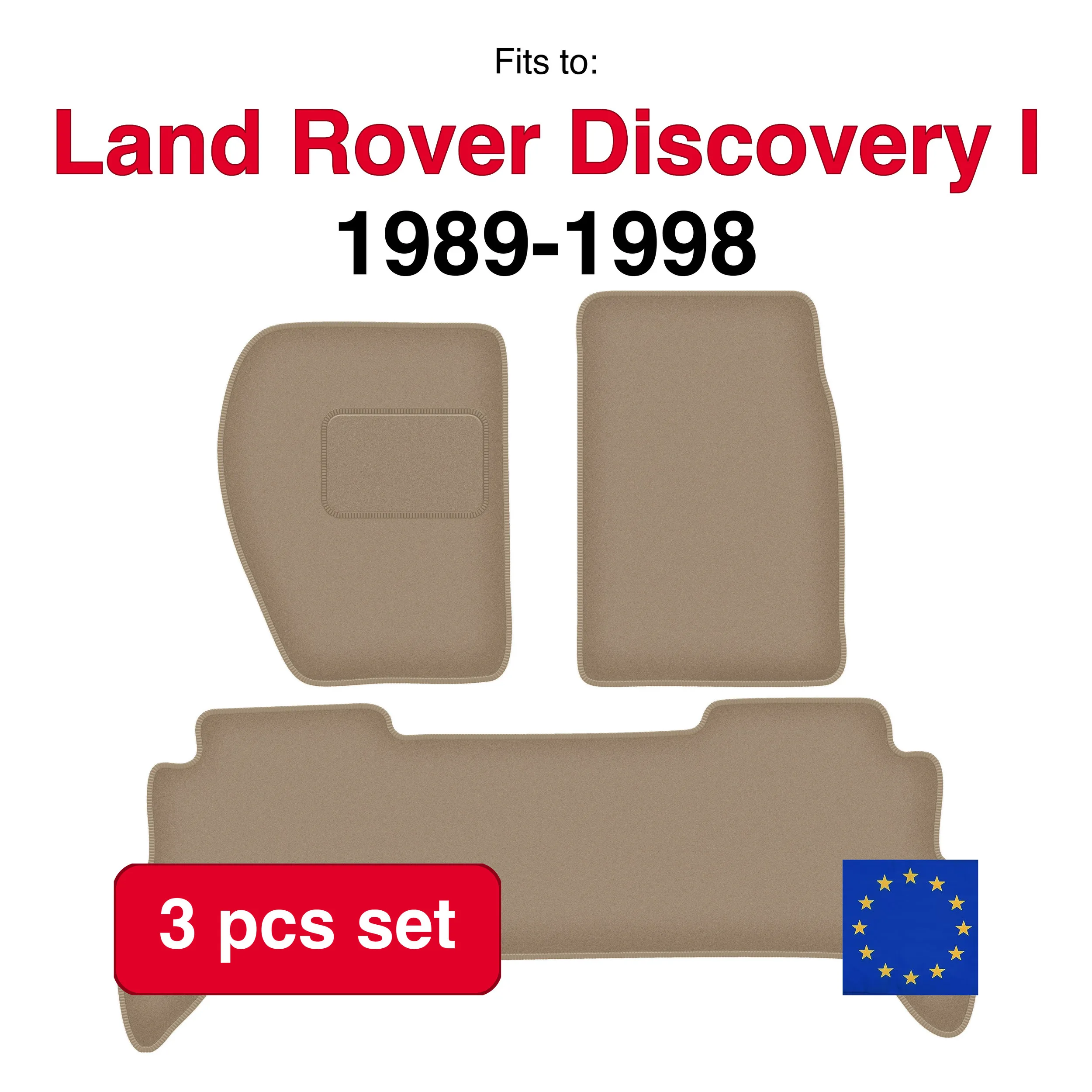 Image of Fahrzeugmatten für Land Rover Discovery I Off-Road (1989-1998) – beige (3-teilig), passgenaues Autofußmatten-Set