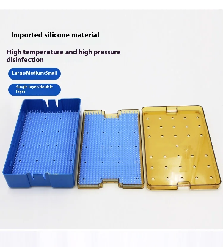 Silicone Sterilization Tray Case Box Ophthalmic Dental Instruments Disinfection Box