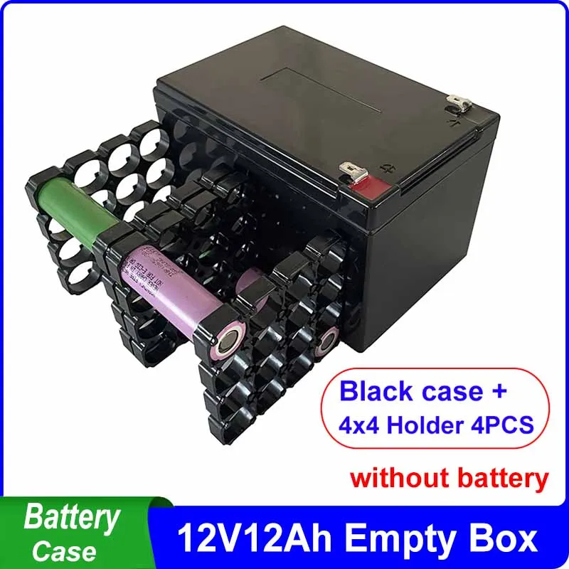 12V 12Ah Storage Box 12V12Ah Battery Case 18650 4x4 Holder 4P Nickel Strip For DIY 12.8V 12Ah NCM LiFePO4 Energy Storage Battery
