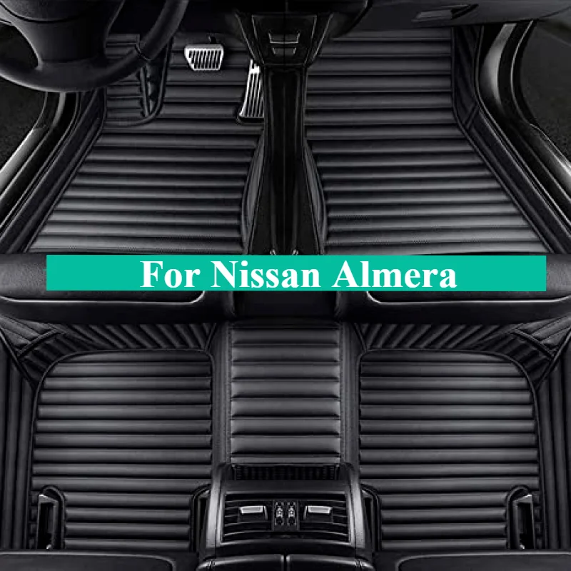 Custom Car Floor Mats For Nissan Almera Auto DropShipping Interior Leather Carpets Rugs Foot Accessories 2004-2019-2023-2024