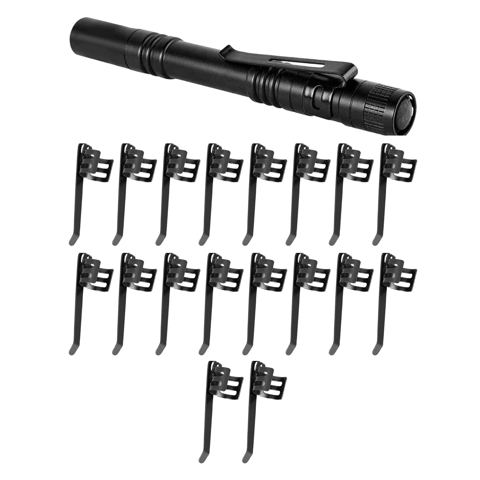 20-Pack Flashlight Pocket Clips Easy Install Rust-Resistant Design D Accessories-Fits For Flashlight Clips