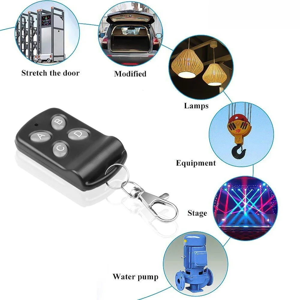 10/5PCS 433Mhz RF Garage Door Remote Control Duplicator 4 Keys Fixed Code Grabber Clone Gate Key Fob Command Hand Transmitter