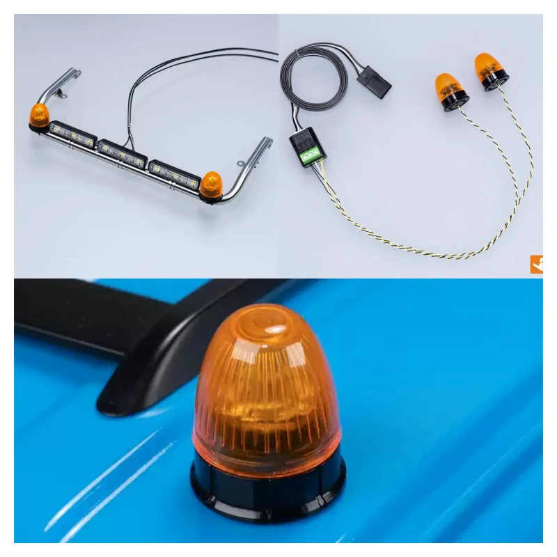 

JUWUBA RC Truck LED Yellow Rotating Light Engineering Lamp for 1/14 Tamiya SCANIA 770S Volvo FH16XL BENZ Excavator Bulldozer
