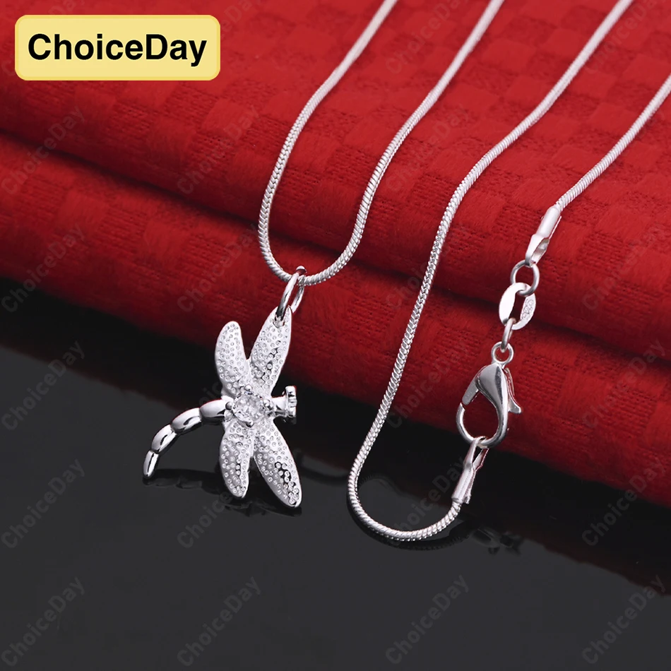

ChoiceDay 925 Sterling Silver Delicate Dragonfly Necklace for Women Party Gift Fashion Accessory Jewelry