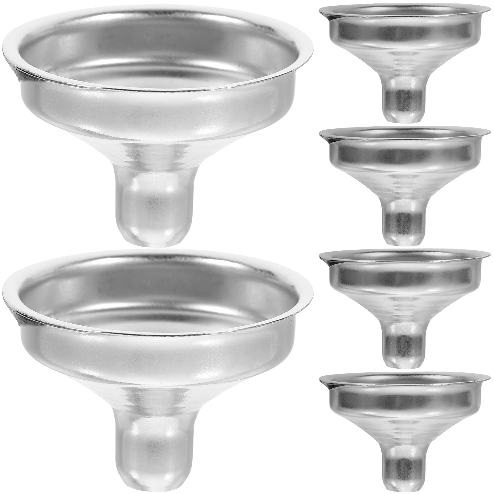 6 Pcs Stainless Steel Funnel Small Kitchen Metal Funnels for Filling Bottles Pack Filing Liquid