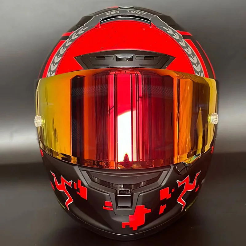 X-Spirit 3 الأحمر جزيرة مان TT خوذة الوجه سباقات الشارع سباق X14 سكوتر خوذة X-Fourteen دراجة نارية خوذة كاسكو نتوء (غطاء)