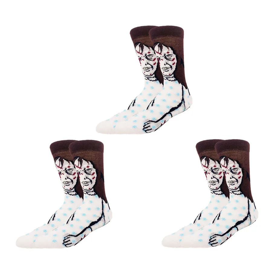 Уличная мода хип-хоп Рождество Хэллоуин мультфильм аниме носки мужчины женщины новинка забавные повседневные носки для экипажа теплая зимняя одежда