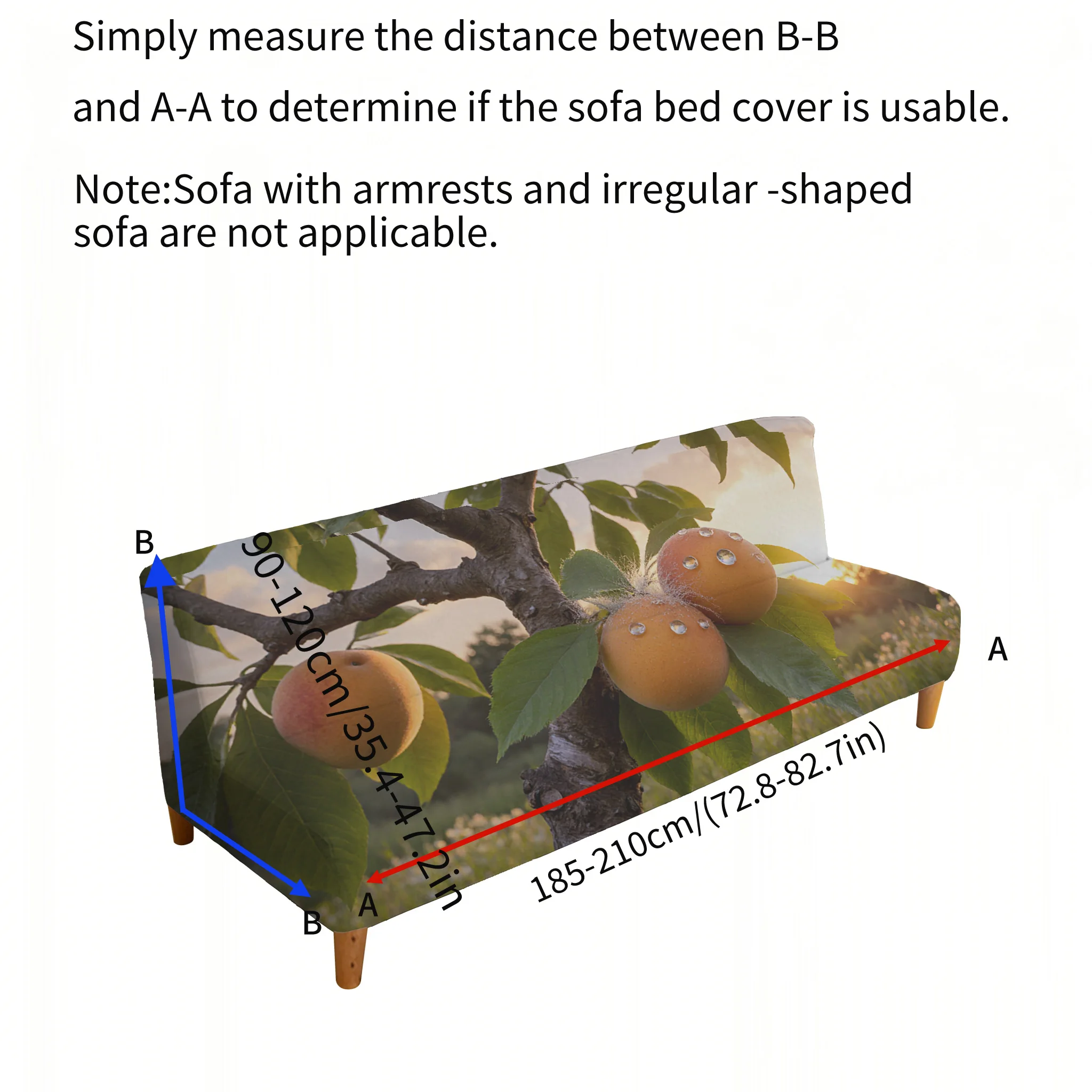 Fruit tree printing elastic sofa bed cover, living room sofa bed cover, dustproof machine washable sofa bed cover
