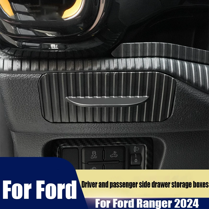 

ABS driver and passenger side drawer storage box car interior modification storage accessories durable For Ford Ranger 2024