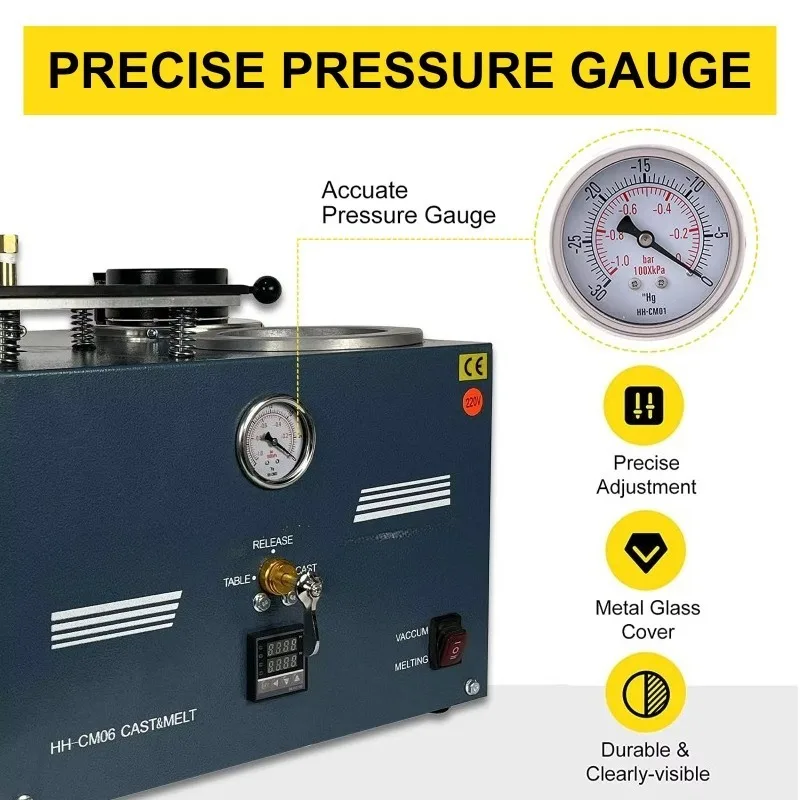 2L مجوهرات آلة صب الفراغ أدوات صائغ الذهب لاستثمار المعادن الدقيقة صب الشمع حاقن للمجوهرات الذهبية والفضية