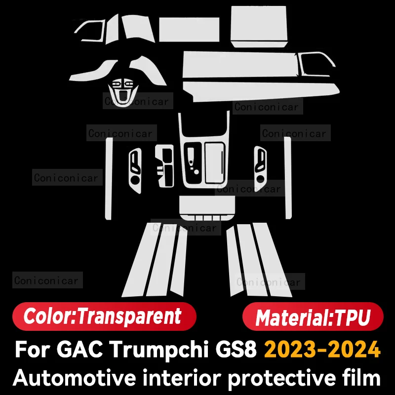 Voor GAC Trumpchi GS8 2023 2024 Auto Panel Film Dashboard Scherm Beschermende Sticker Interieur Anti-Kras Film Accessoires