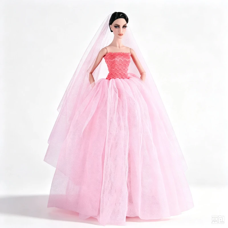 30cm Doll Clothes Puffy Gown Wedding Dress Fashion Spliced Mermaid Skirt Outfit Diy Dress Up Doll Accessory Girl Toy Gift