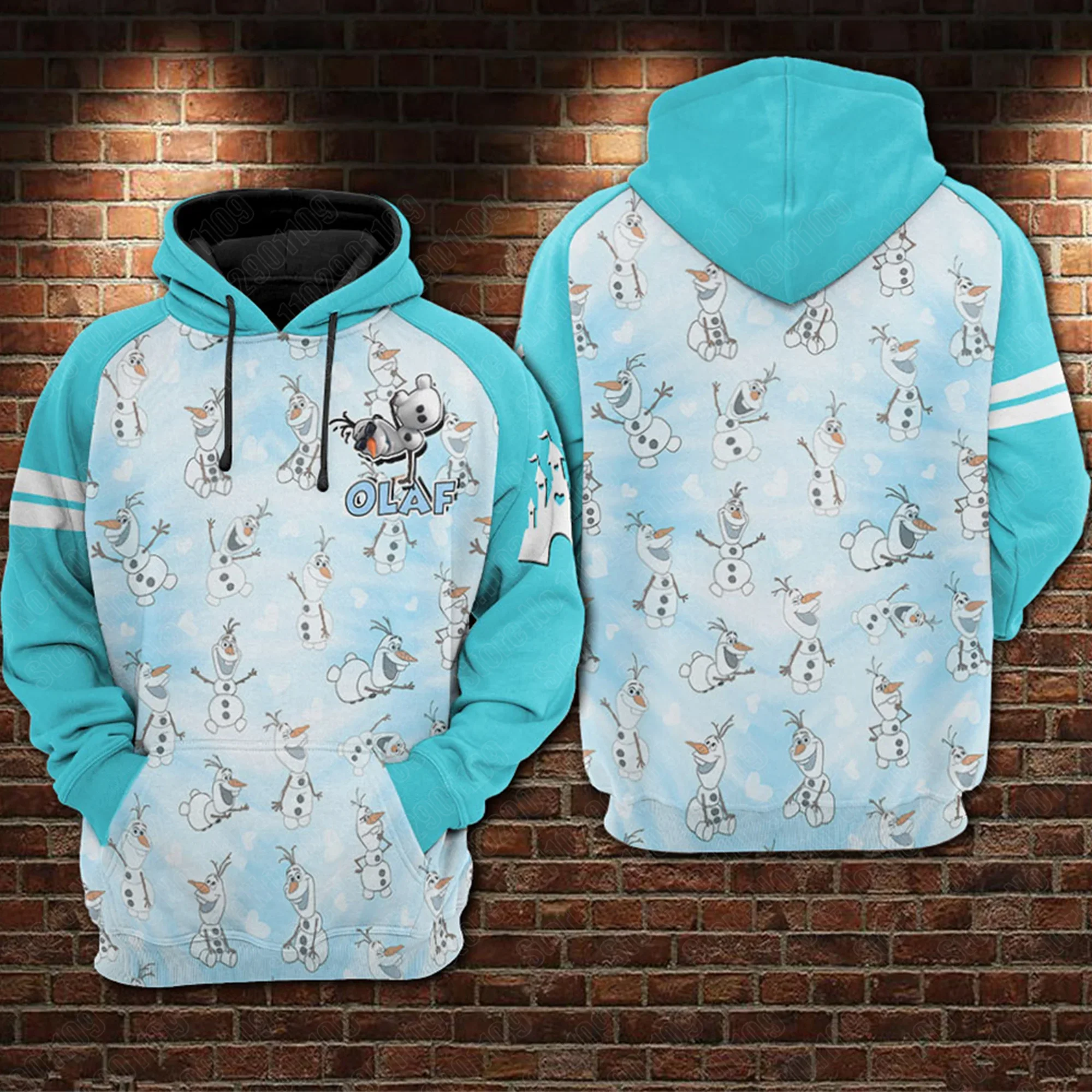 Disney Elsa Anna Kristoff Olaf Sven Cartoon Men Women 3D Print High Quality Fleece Zipper Hoodies Pullover Tops Dropshipping