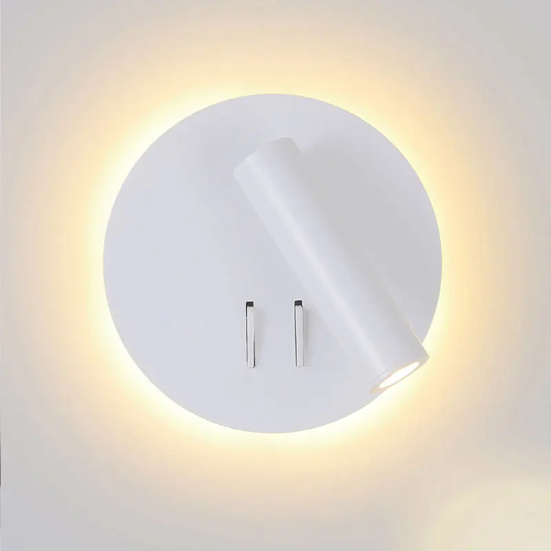 Modern Led Wall Lamp Bedside Bedroom Lighting Fixture Sconce Decoration with Switch Spotlight Reading Study Indoor Decor Light