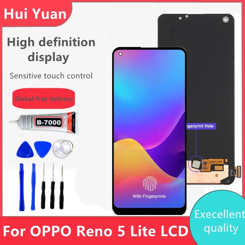 

6.43"; Original For OPPO Reno5 Lite CPH2205 LCD Display Touch Screen Digitizer Assembly Replacement For OPPO Reno 5 Lite Display