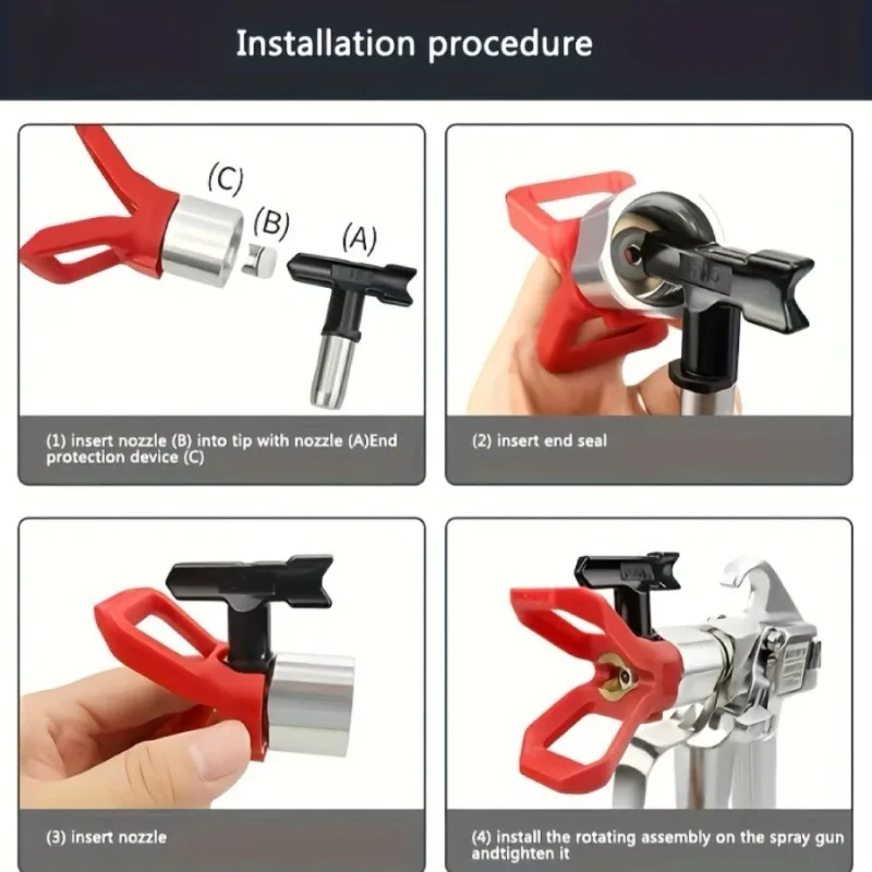 10 buses et couvercles de buse pour pistolets de pulvérisation sans air à haute pression, remplacement des accessoires de buse de mastic pour sièges de buse