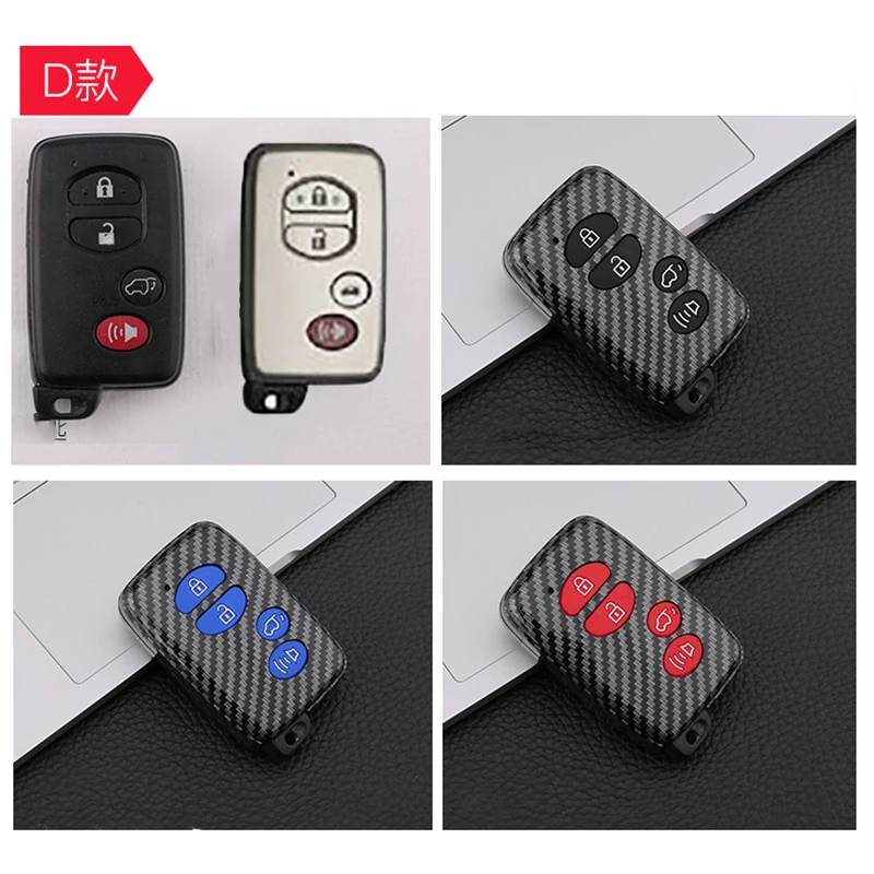 ABS Carbon Car Key Case for Toyota Aqua RAV4 Land Cruiser Camry Prado Corolla Prius Cover Keyless Remote Fob 2 3 Buttons 2013 20 view 4