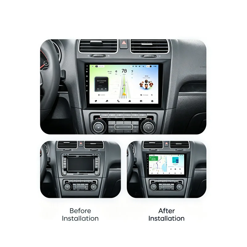 Android Auto For Volkswagen Golf 6 2008 - 2016 Car Radio CarPlay Screen GPS Navigation Android 16 DVD Stereo Autoradio No 2din