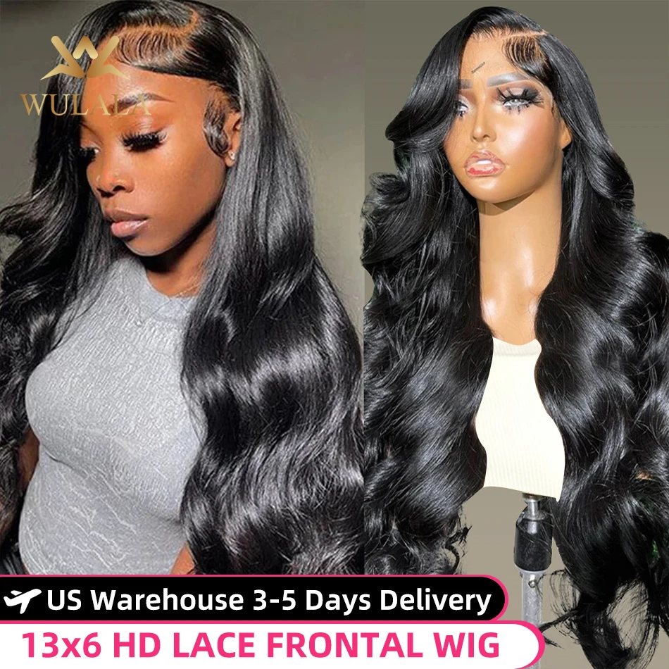 Wulala 40 Inch Body Wave 13x6 Hd Transparent Lace Frontal Wig 13x4 Lace Front Human Hair Wigs 360 Brazilian Preplucked Wigs 4x4