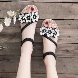 Flat Rubber Roman Style Outdoor Green Open Toe Women's Shoes Slippers Beach Footwear Sandals for Woman No Heel Summer 2024 Korea