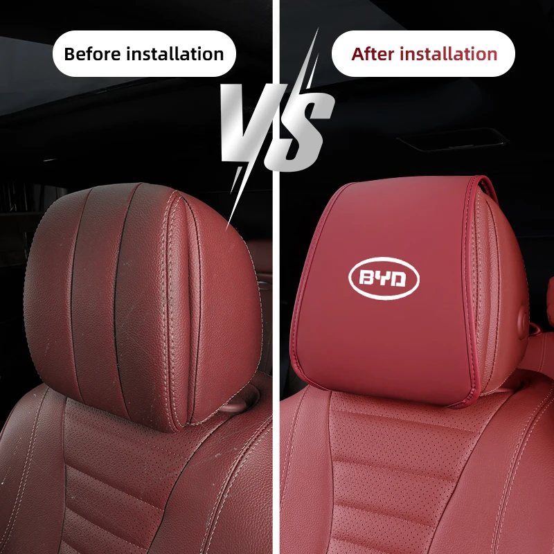 BYD Car Leather Headrest Covers 2-Pack – Atto 3, Yuan+