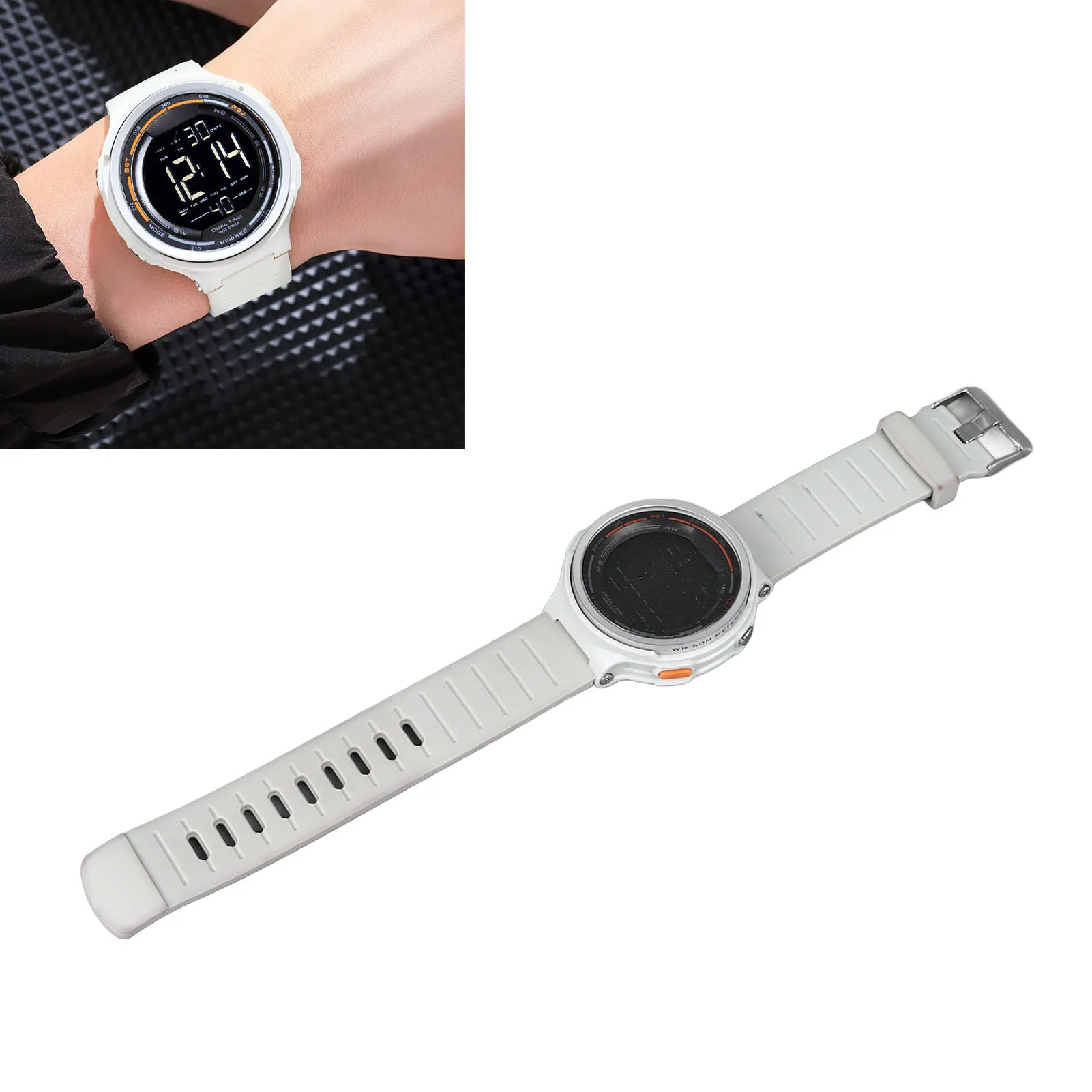 Sports Watch Digital Sports Watch Multifunctional Dual Time LED Luminous Countdown Timer Outdoor Water Proof Watch for Sports