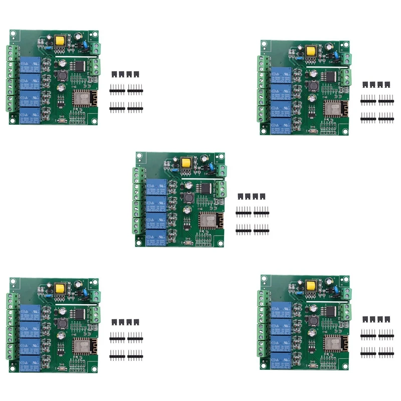 

Релейный модуль 5X ESP8266 ESP-12F WIFI, 4-Канальный Релейный переключатель с задержкой для ARDUINO IDE