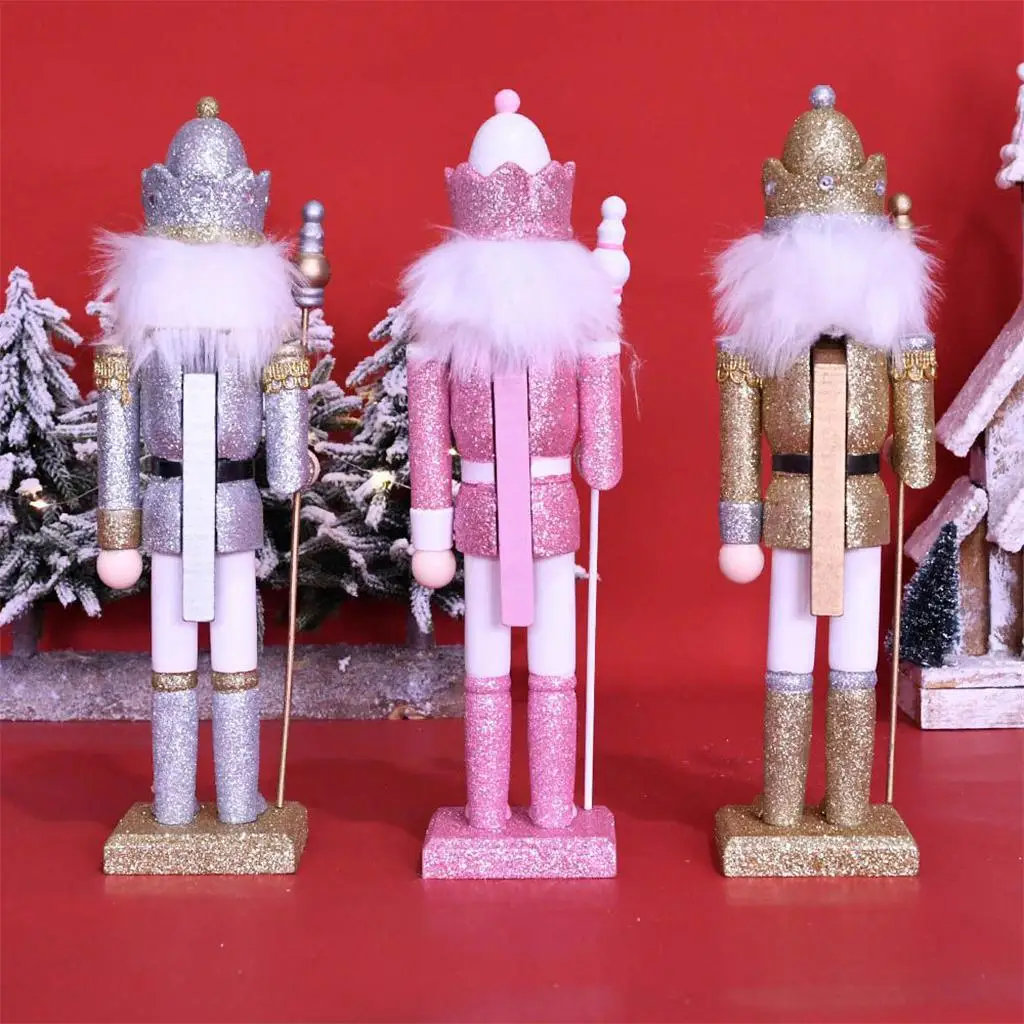12 Inch Wooden Nutcracker King Ornaments Puppets Festival Christmas Themed Party Decor