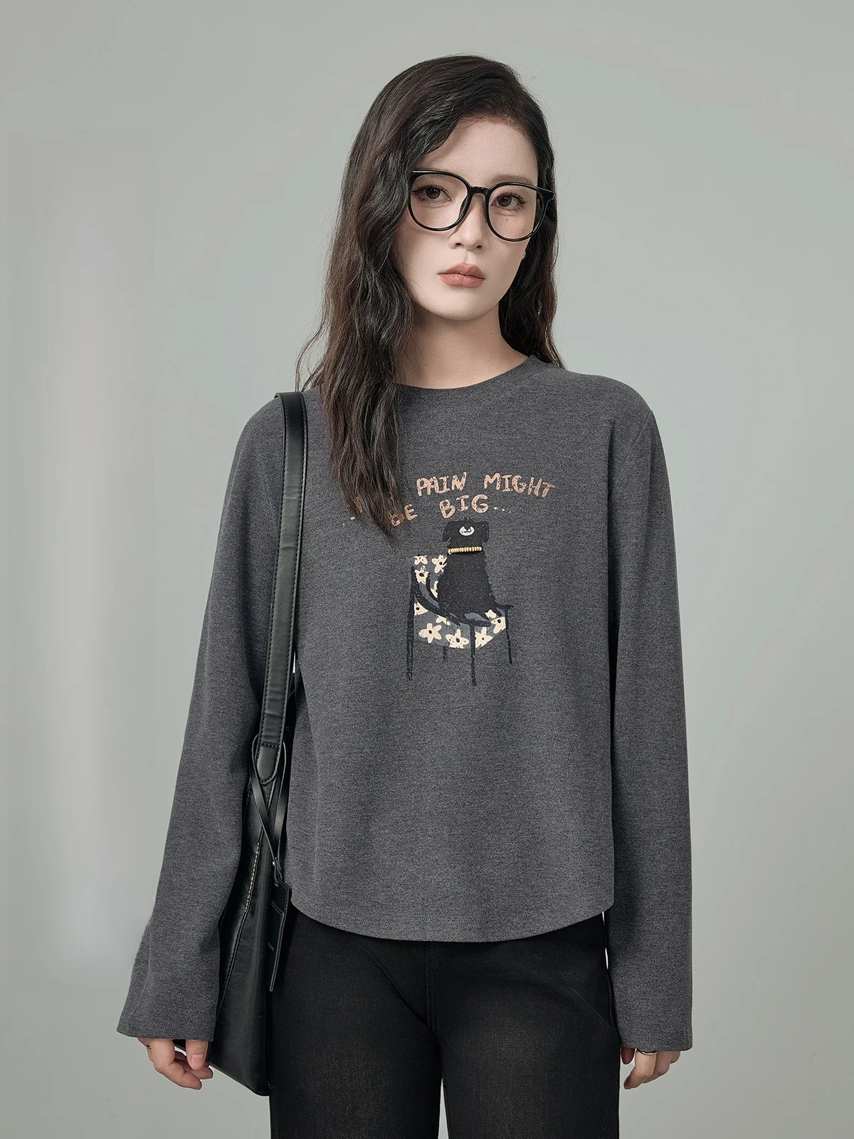 

HuiXi Long Sve Fce Brued футболка женская зимняя новая молодежная универсальная свободная повседневная футболка корейский Sle для поездок на работу