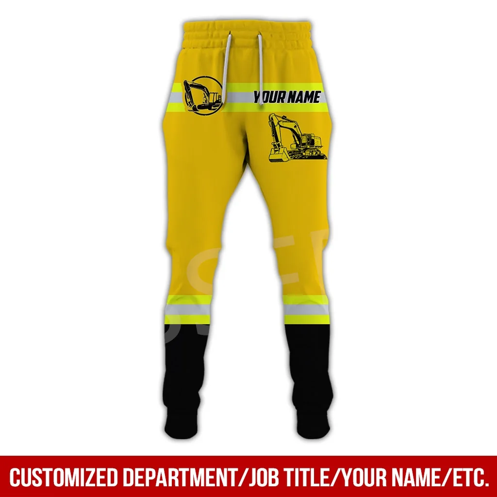 Tessffel Cosplay Crane Heavy Equipment Operator Worker Customize Name 3DPrint Casual Trousers Streetwear Loose Sports Pants A3