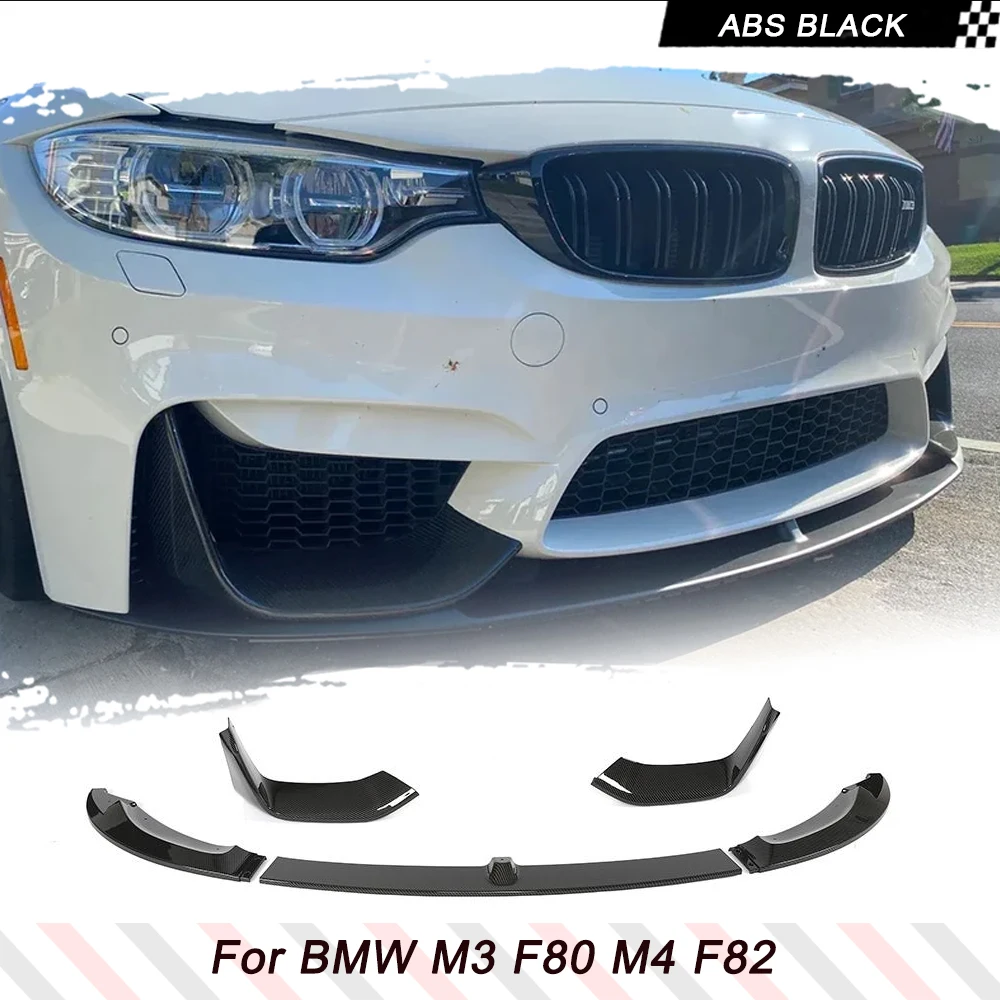 

ABS Black Car Front Bumper Lip Car Racing Body Kits Car Front Chin Front Lip Spoiler for BMW F80 M3 F82 F83 M4 2014-2019