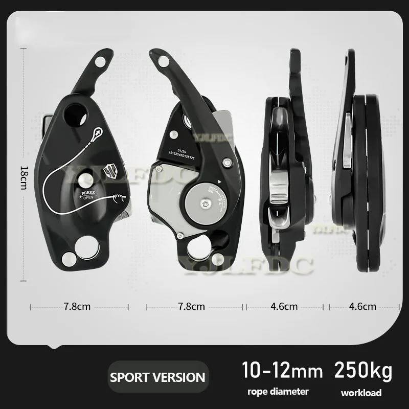 250kg Descender, Anti-panic Cam Manual Control, Outdoor Climbing Downhill, Aerial Work Protection, Descender