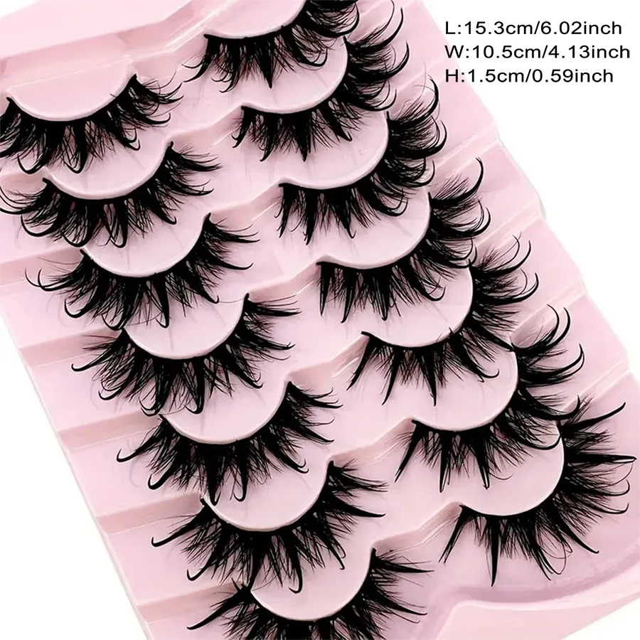 7 paia di ciglia finte alla moda, dense, naturalmente arricciate e idratanti, ciglia umidificate, in fiore come i girasoli