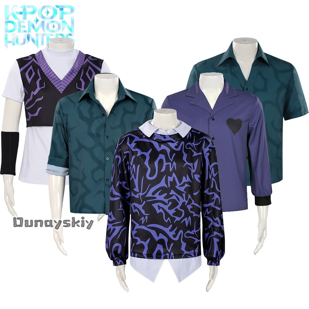 D-yiy S@AKPOP HunteDemonsSaja Boys Baby أزياء تنكرية أنيمي قميص علوي للعب الأدوار من فيلم تمويه للرجال والأولاد في الهالوين #1