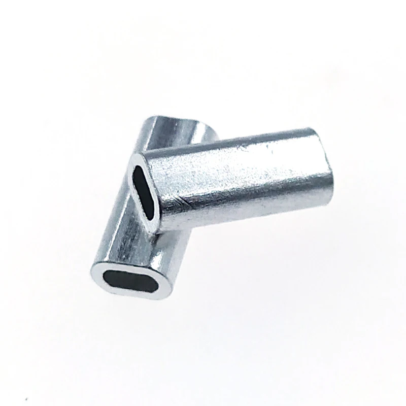 Manchons ovales en aluminium pour ligne de pêche, connecteur de sertissage, 0.8mm-3.4mm, 50 pièces