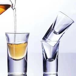 12pcs/6pcs/2pcs Shot Glass 15ml Spirits Cup Thicken Bottom Transparent Glass Drinkware Strong Liquor  Cup Baijiu Wine Small Cups