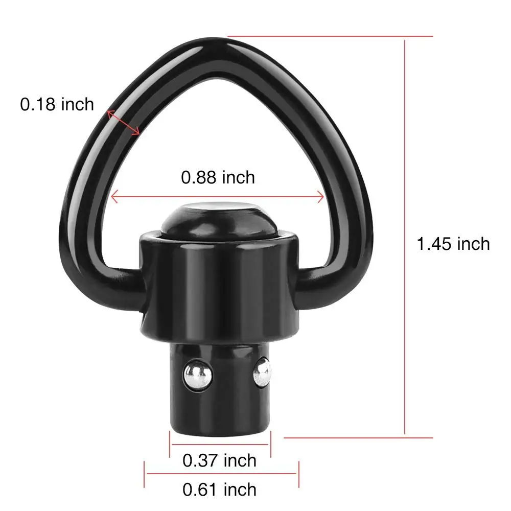 MidTen Two-Point Sling Swivel Stud Clip 360° 2 Pcs Black Hunting Scope Mounts Quick Release QD Adapter Accessories