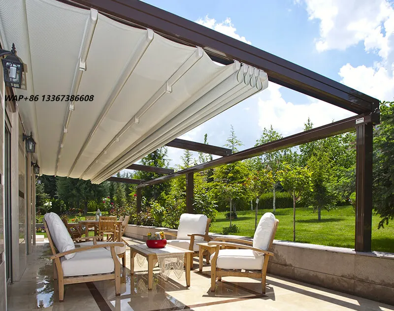 China Manufacturer Motorized Folding Awning Waterproof Fabric Canopy Retractable Roof for Patio