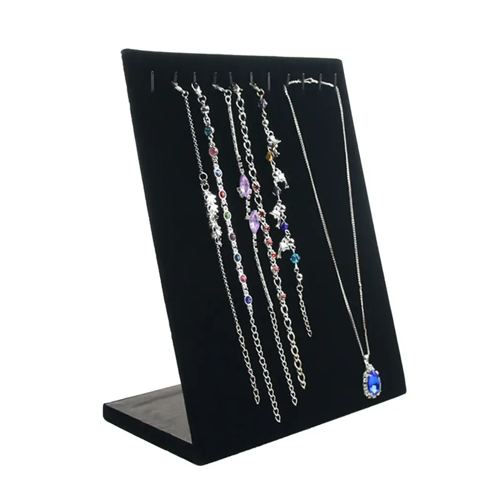 

Necklace Display Stand Fabric Jewelry Organizer Holder for Chains Bracelets Showcase Storage Rack Portable Foldable