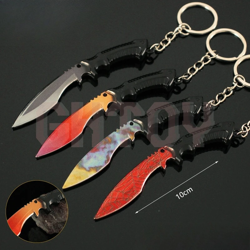 Mini llaveros de daga de Nepal de 10cm/3,93 pulgadas, juegos, arma periférica, modelo carmesí Web, caja colgante de Metal, cuchillo de apertura, juguetes para niños, regalos