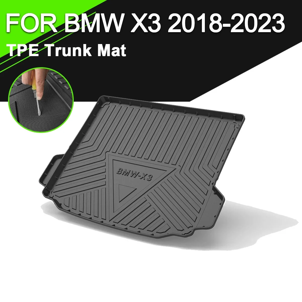 

Car Rear Trunk Cover Mat TPE Waterproof Non-Slip Rubber Cargo Liner Accessories For BMW X3 2018-2023