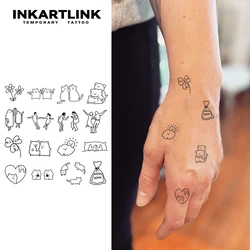 Simple cute kitten Temporary Tattoo,Lasts To 15 Days New Technology Magic Waterproof Semi Permanent Sticker.