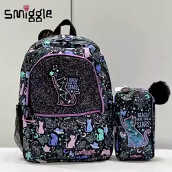 Australia Smiggle Original Children's School Bag Girls Shoulders Backpack Starry Cat School Supplies Kawaii Birthday Gift