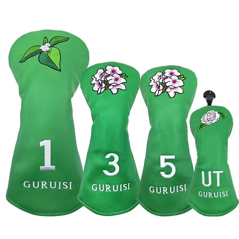 Flower embroidery Golf Club #1 #3 #5 Wood Head covers Driver Fairway Woods Cover Putter Headcover