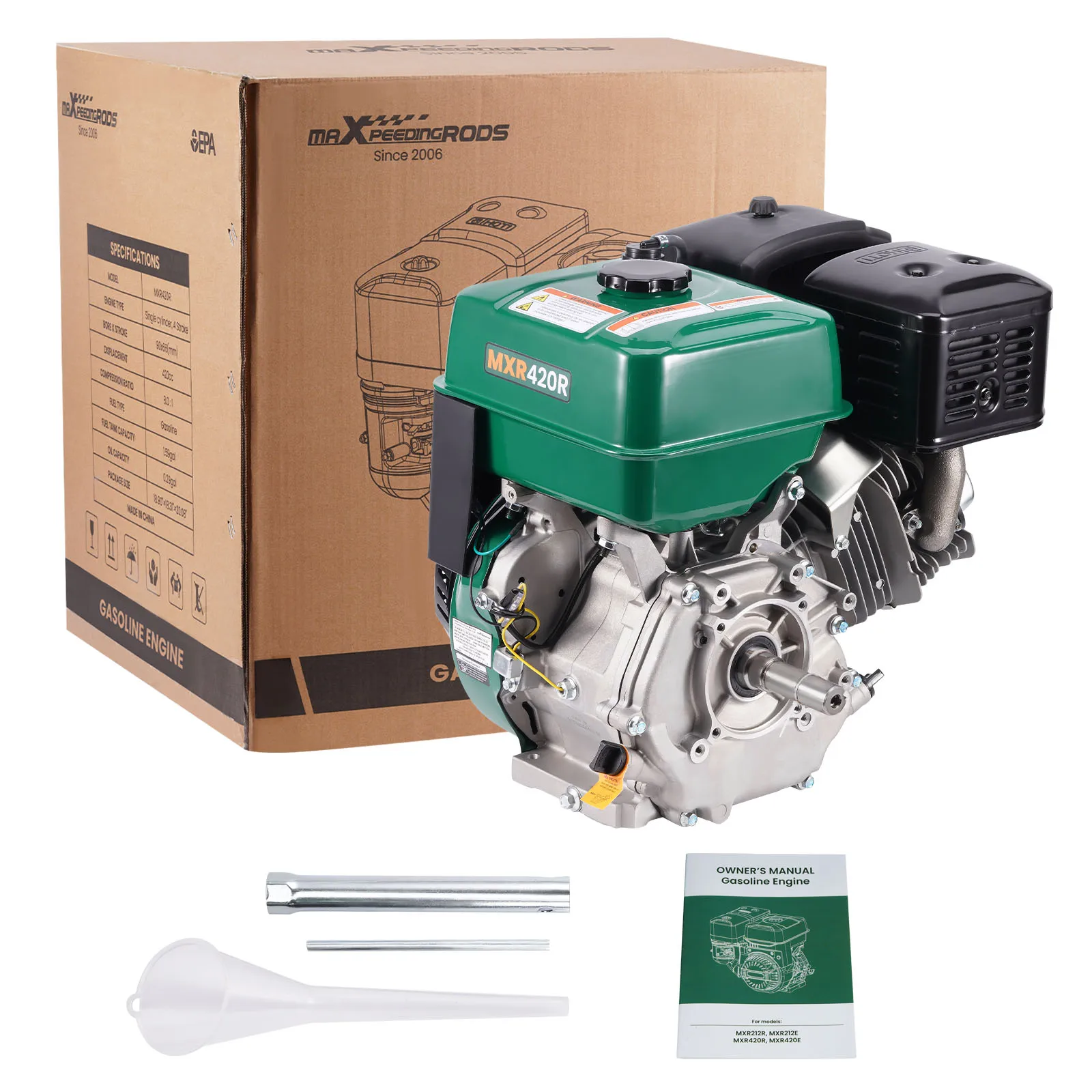 

Двигатель 420 куб. см, OHV, горизонтальный, 4-тактный, с ручным запуском, для моек высокого давления