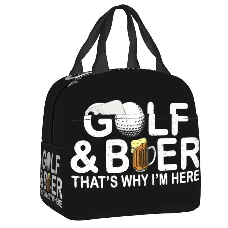 Funny Golf Quote Insulated Lunch Bag for Camping Travel Reusable Cooler Thermal Lunch Box Women Kids Food Container Tote Bags